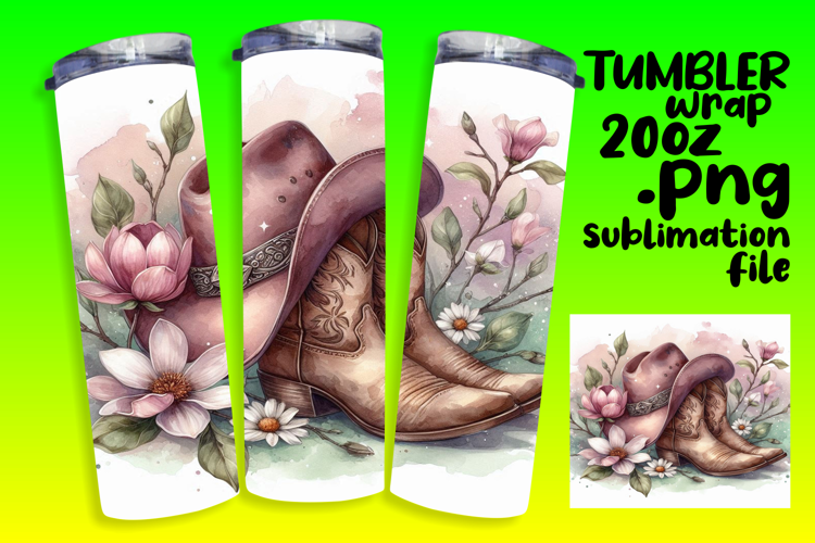 Crafty 20oz Tumbler Template , Western