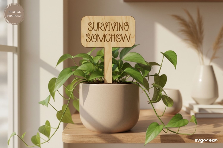 Wooden Plant Tag Laser Cut | Herb Label | SVG
