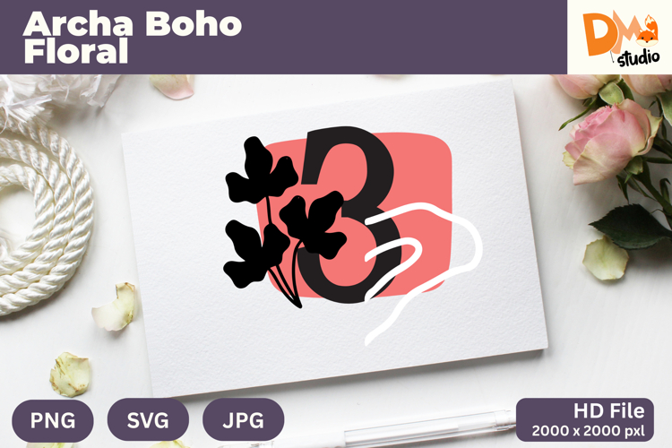 Boho Floral Svg Image 9