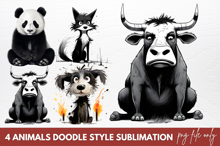 Animals Doodle Style Sublimation