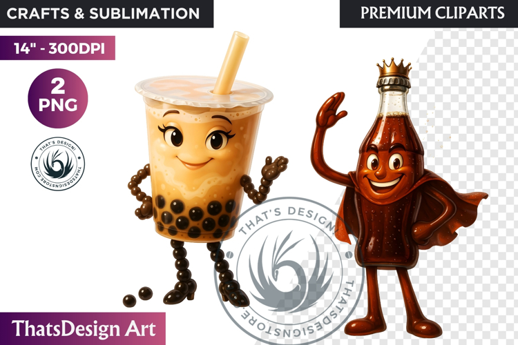 Fantasy Junk Food Characters RPG Clipart Sweets PNG Graphics