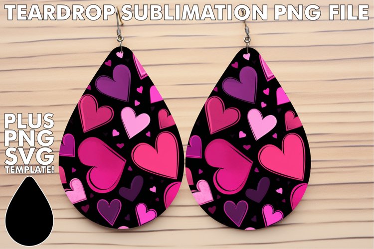 Teardrop Love Sublimation Jewelry example image 1