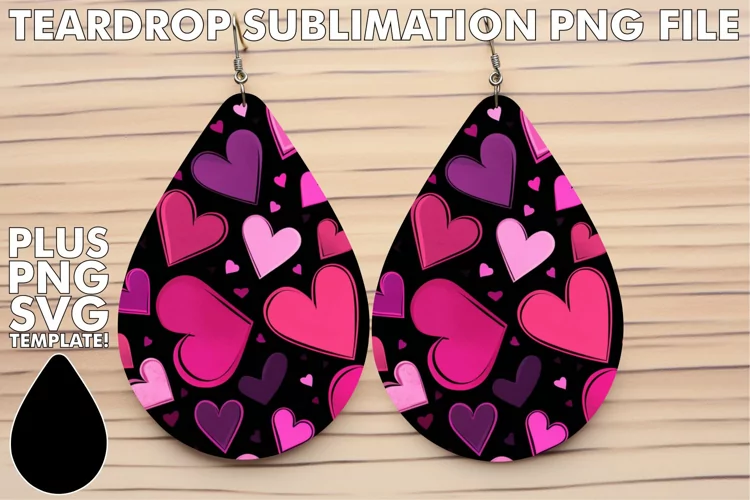 Teardrop Love Sublimation Jewelry