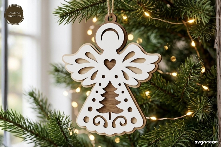 Nativity Angel Ornament Laser Cut | Glowforge | SVG