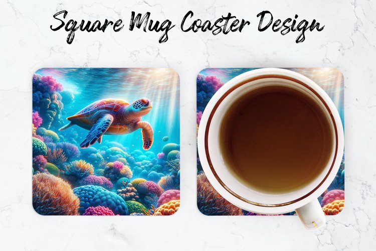 Turtle Mug coaster | Coaster | Sublimation Design