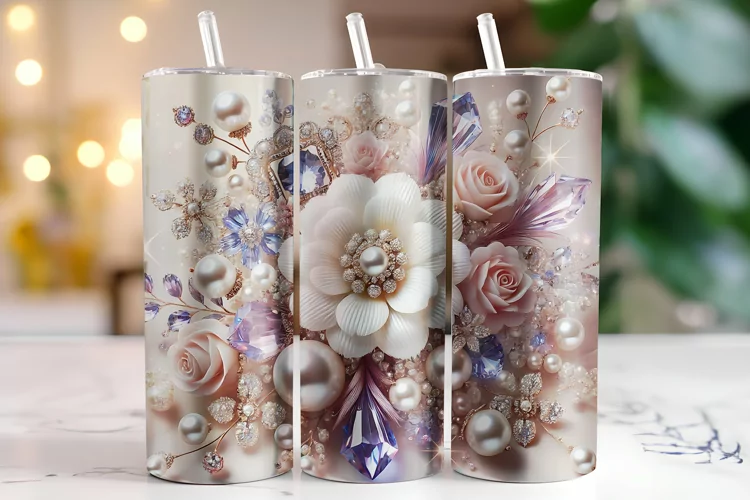 Flowers Tumbler Wrap | Sublimation | Tumblers