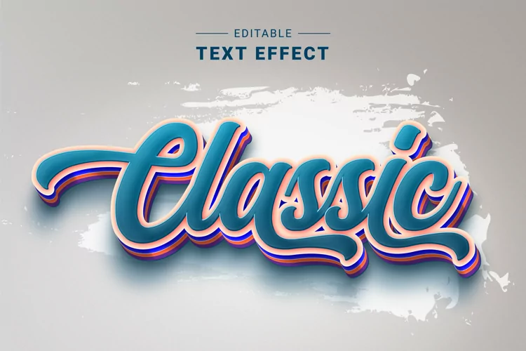 Editable Text Effect for Illustrator. Vector Graphic styles