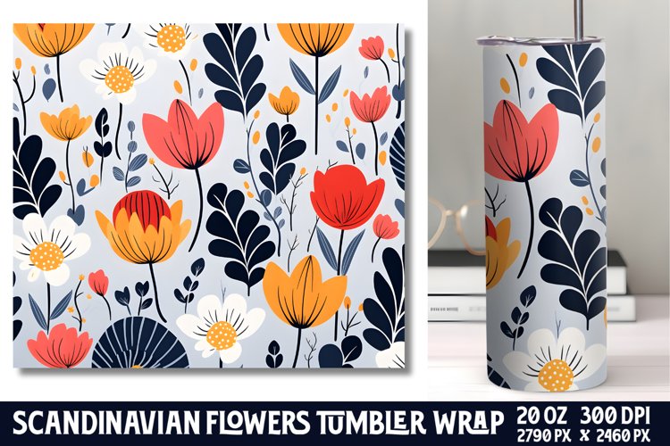 Scandinavian Flowers Tumbler