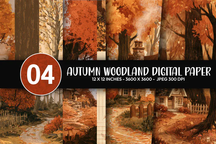 Autumn Woodland Digital Paper