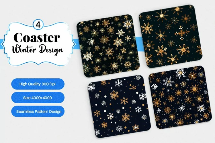 Square Coaster winter snow Sublimation