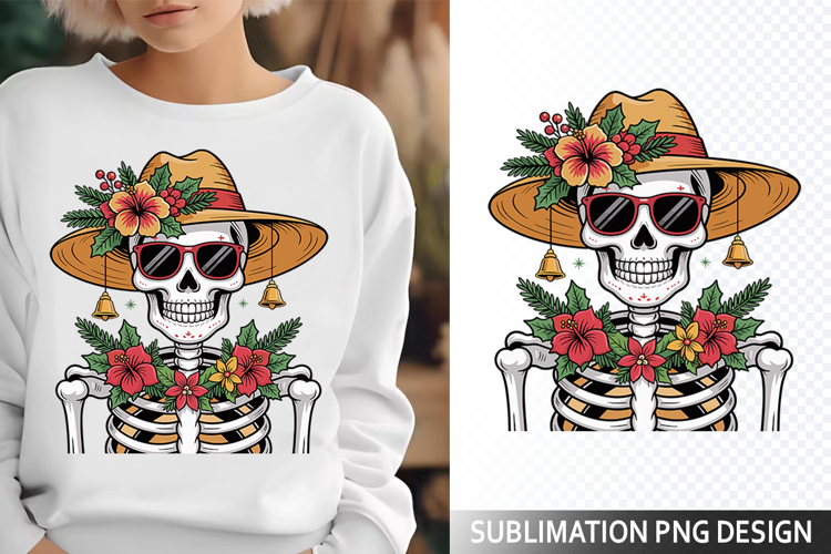 Funny Summer Skeleton Illustration - Sublimation PNG Design