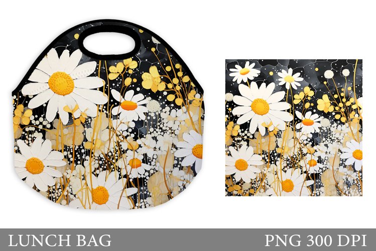 Daisy Flowers Lunch Bag. Flowers Lunch Bag Sublimation