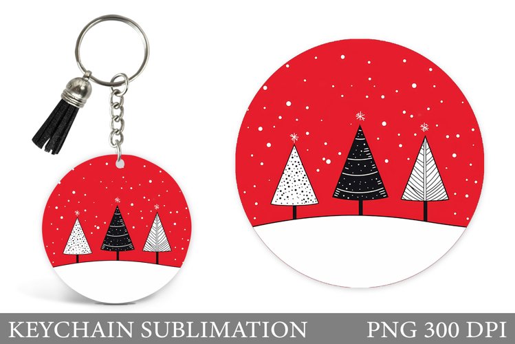 Christmas Tree Keychain. Christmas Keychain Sublimation