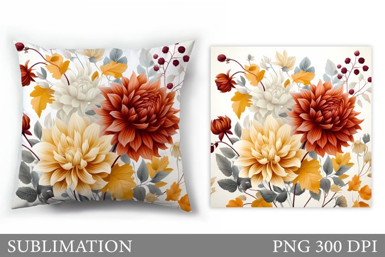 Floral Sublimation. Flowers Pillow Sublimation