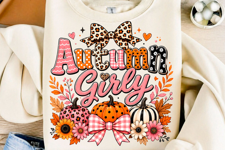 Autumn Girly Coquette Pumpkin PNG