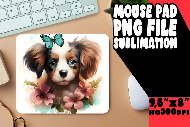 Spring Blossom Puppy Mouse Mat