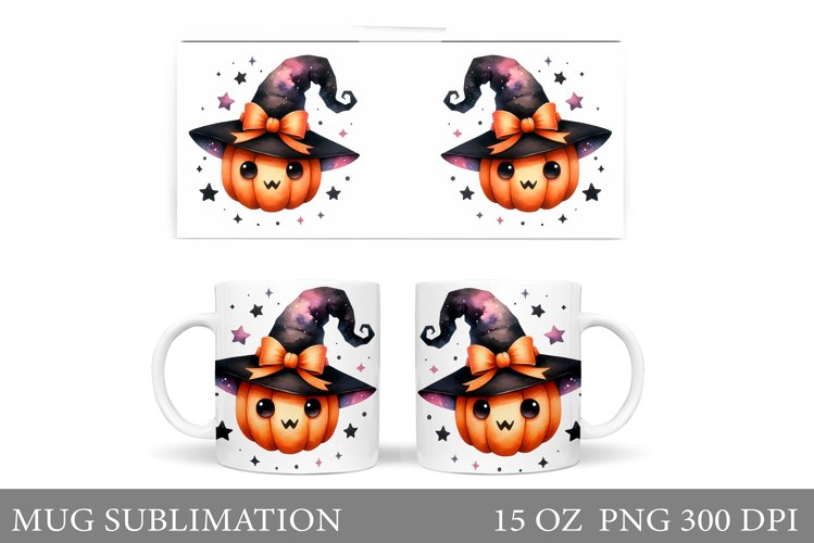 Cute Pumpkin Mug Design. Cute Halloween Mug Sublimation