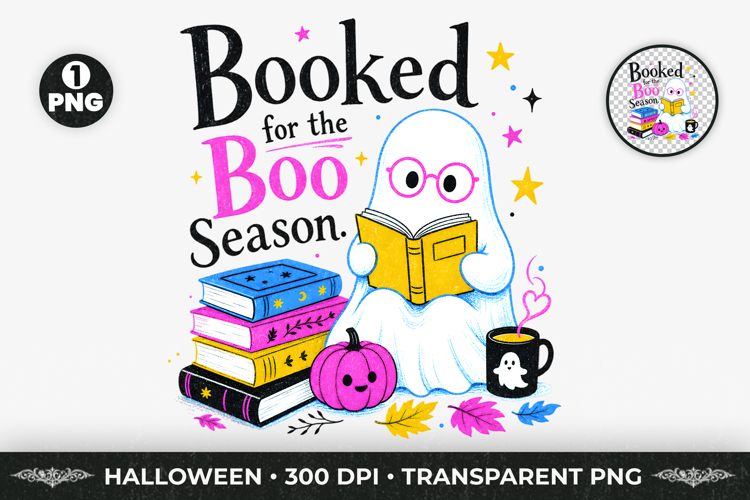 Booked for Boo Season Halloween Sublimation T-Shirt Design