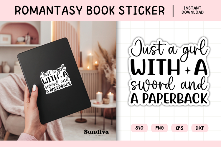 Printable Magic and Fantasy Book Lover Sticker | Just A Girl