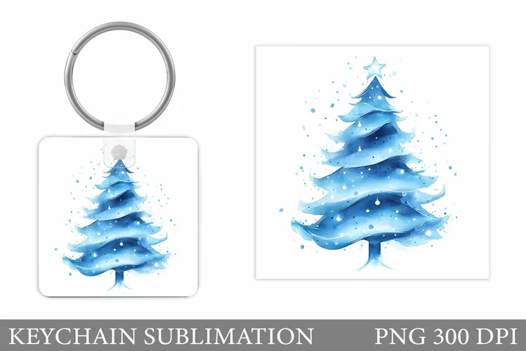 Christmas Tree Keychain. Christmas Keychain Sublimation