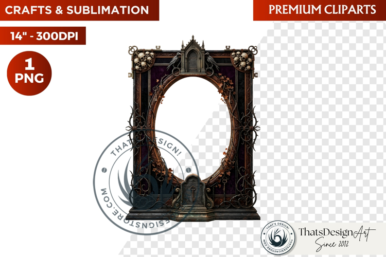 Harvest of Haunts Halloween Gothic Frame PNG, autumn clipart