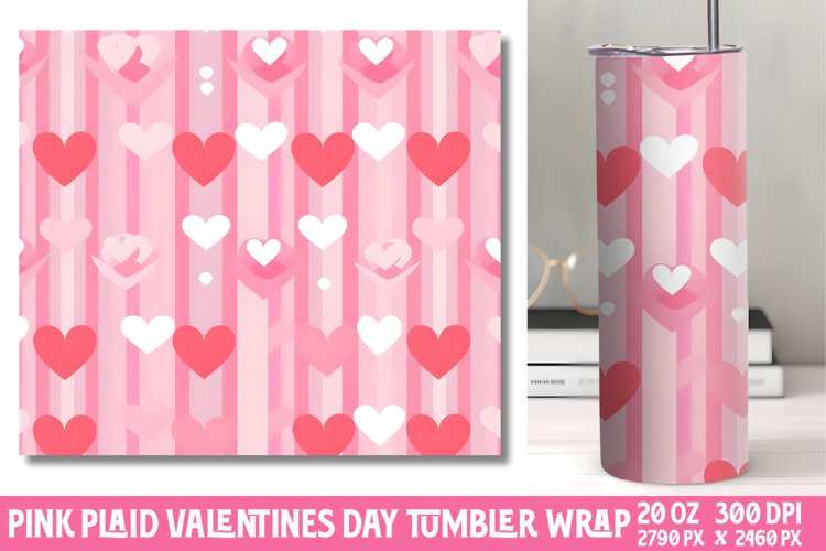 Valentines Day Pink Tumbler Wrap example image 1