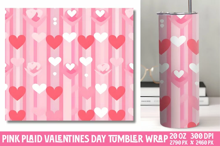 Valentines Day Pink Tumbler Wrap