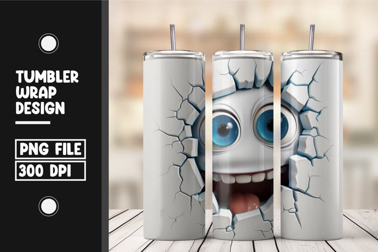 Funny cartoon emoji Tumbler Wrap Sublimation