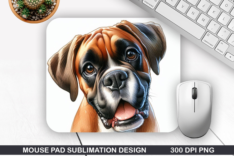Boxer Dog Mouse Pad Sublimation, Animals Mouse Pad PNG