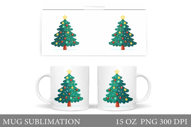 Christmas Tree Mug Design. Christmas Tree Mug Sublimation