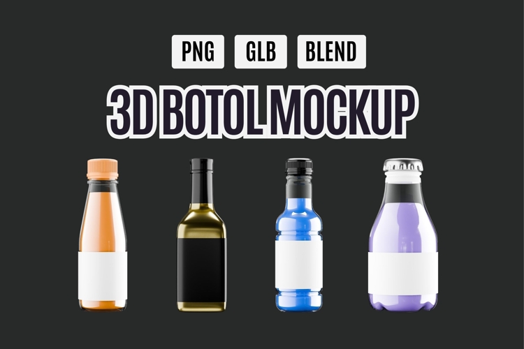 3D Bottle Mockup Pack 5