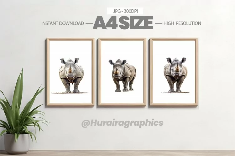 Safari Animal Wall Art - 03 Variations