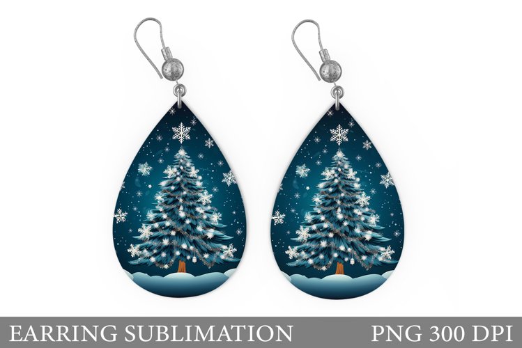 Christmas Tree Earring Design. Christmas Teardrop Earring