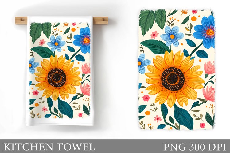 Flowers Kitchen Towel. Flowers Kitchen Towel Design example image 1