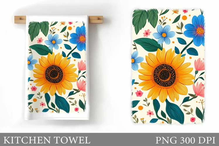 Flowers Kitchen Towel. Flowers Kitchen Towel Design