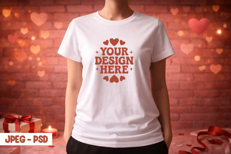 Valentine Male T Shirt PSD JPEG Mockup