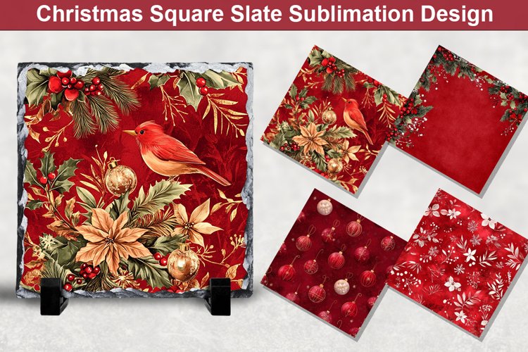 Christmas Square Sublimation Slate Designs example image 1