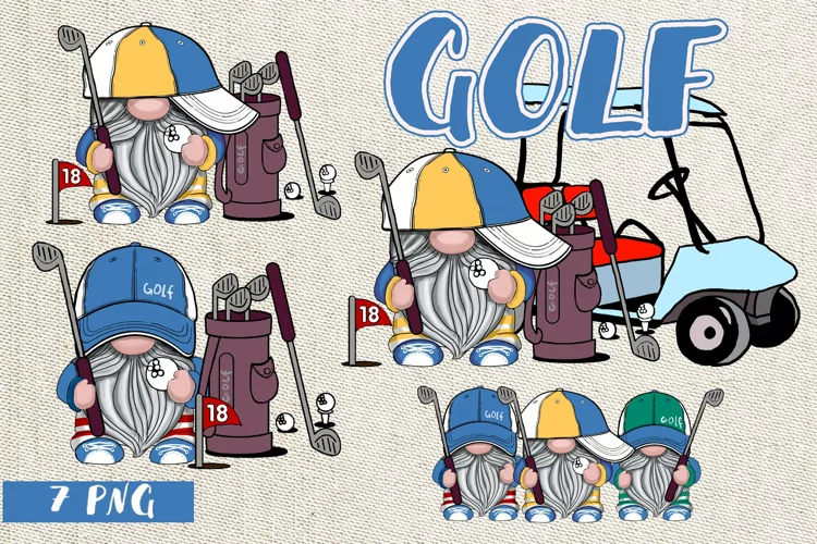 Gnomes golf png Cute Gnome Golf Sublimation