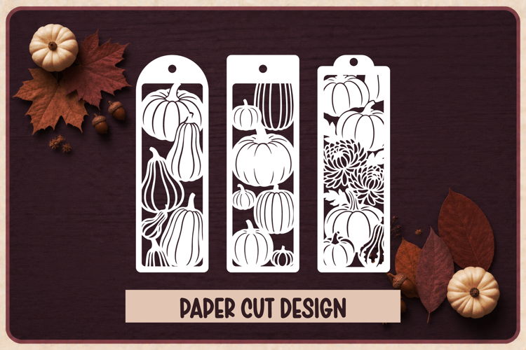 3 Autumn Paper Cut Bookmarks SVG