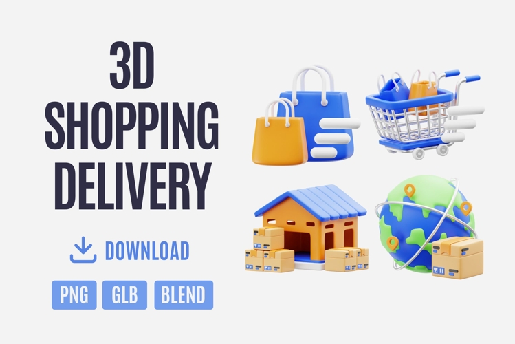 3D Shopping Delivery Set 05