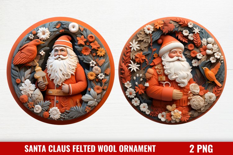Santa Claus Felted Wool Ornament