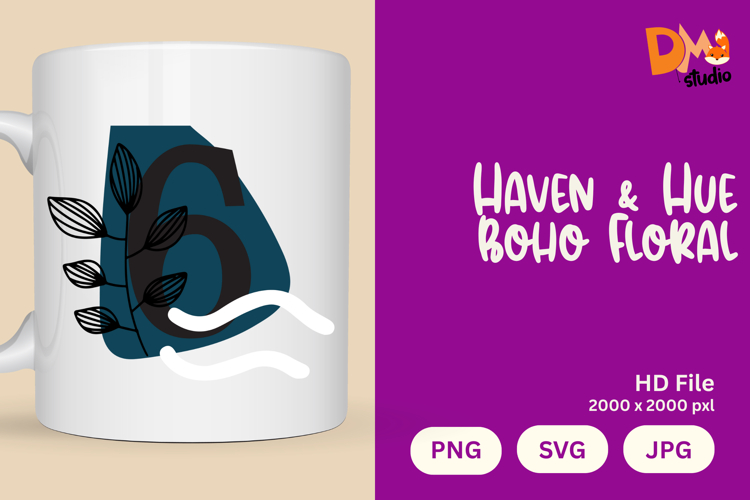Haven   Hue Boho Floral Monogram