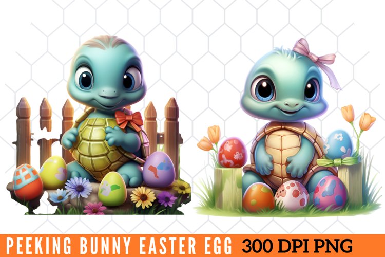 Peeking Bunny Easter Egg Clipart