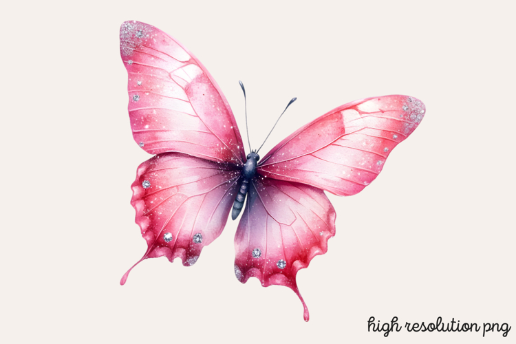 Pink Butterfly Clipart Image 3