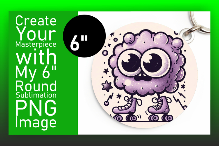 Lovely Circle Design Sublimation PNG , Monster