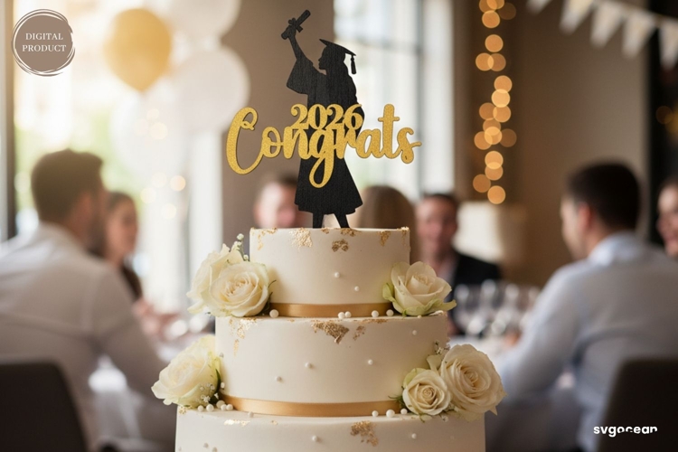 Graduation Cake Topper Laser Cut | Glowforge | SVG