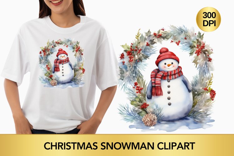 Christmas snowman clipart, snowman sublimation