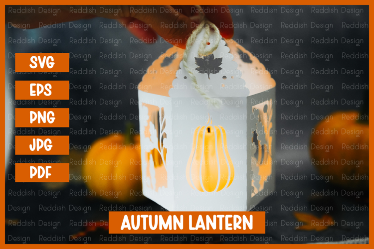 Autumn lantern SVG I Fall candle Paper cut SVG
