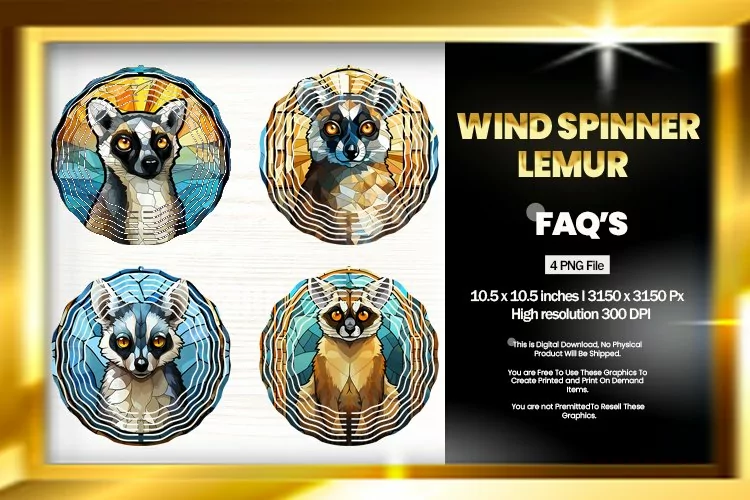 Lemur Wind Spinner Sublimation - 04 Variations