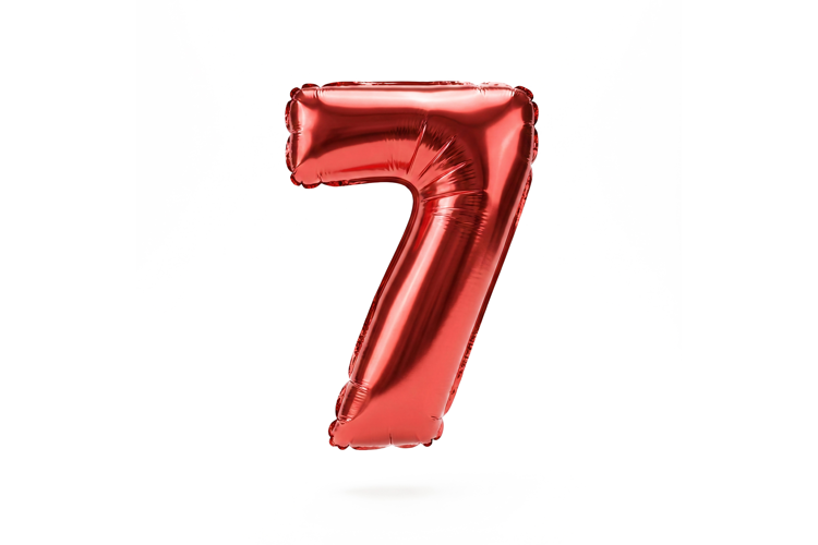 Red Metallic Number 7 Foil Balloon Party Decoration
